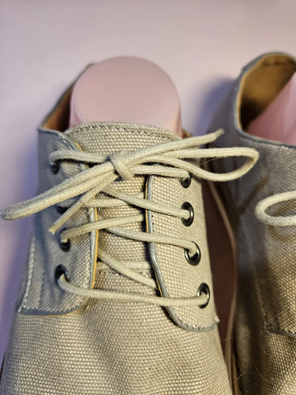 Steve Madden Light Beige Canvas Derby Shoes Size 11 B8n 10